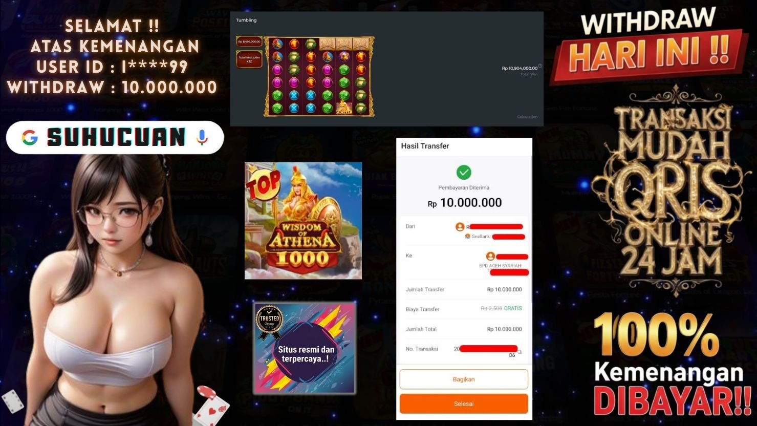 SUHUCUAN JACKPOT SLOT WISDOM OF ATHENA 1000